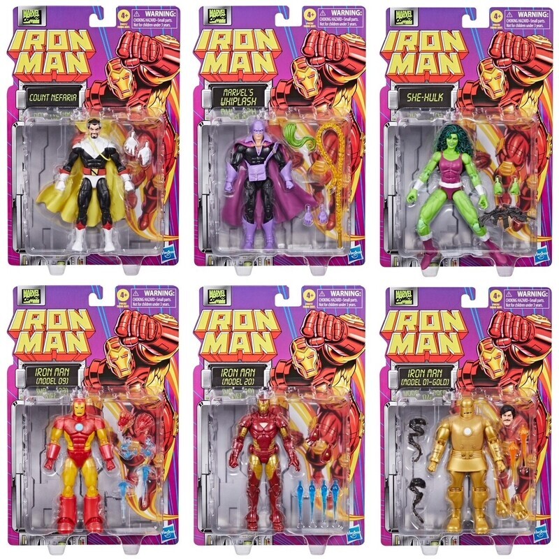 Marvel Legends Series 6" Iron Man Retro Set of 6