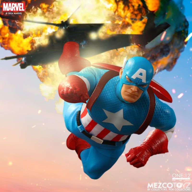 **PRE ORDER** MEZCO ONE:12 COLLECTIVE CAPTAIN AMERICA (SILVER AGE) Deluxe Action Figure Set