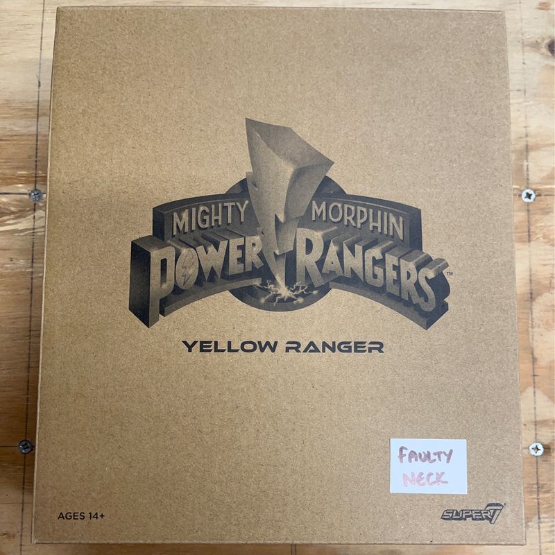 **FAULTY NECK** Super7 - MMPR Wave 1 Ultimate  - YELLOW RANGER Figure (Mighty Morphin Power Rangers)