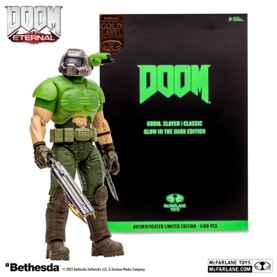 McFarlane Toys 7" Doom Slayer Classic (Glow in the Dark Edition) Gold Label Action Figure