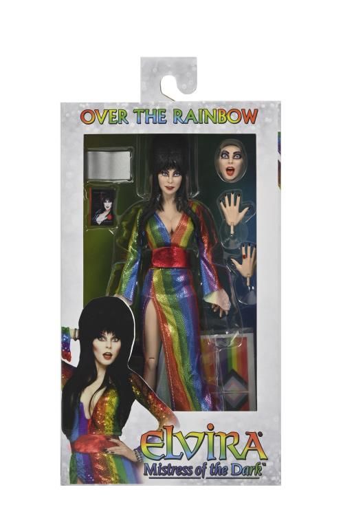 NECA 8" Scale Mistress of the Dark Elvira (Over the Rainbow Ver.) Clothed Action Figure