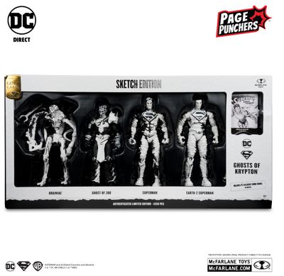 DC DIRECT COLLECTIBLES 7" GHOSTS OF KRYPTON (PAGE PUNCHERS) 4-PACK SKETCH EDITION (GOLD LABEL)