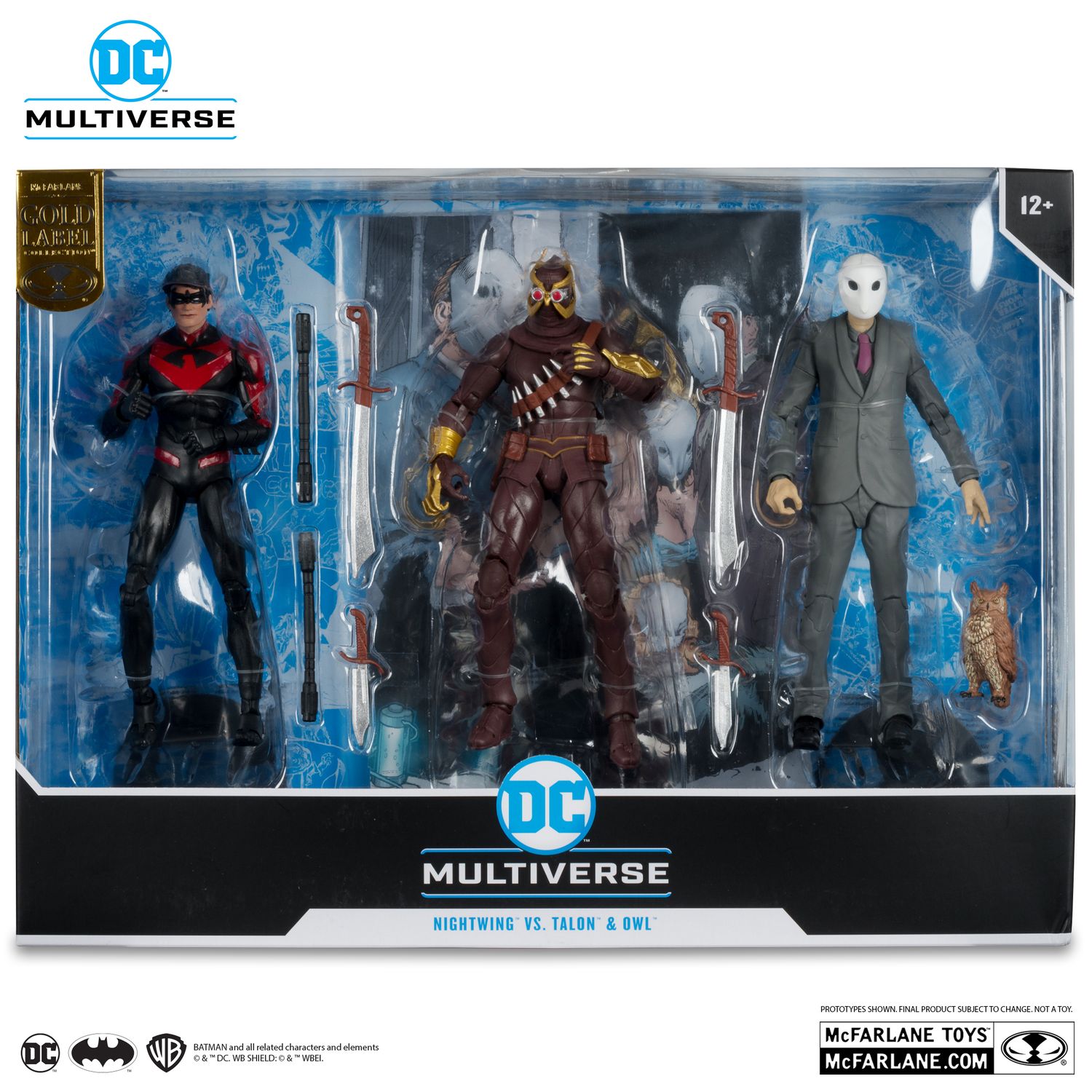 MCFARLANE TOYS 7" DC MULTIVERSE Nightwing vs Talon & Owl (Batman: The Court of Owls) 3-pack Gold Label