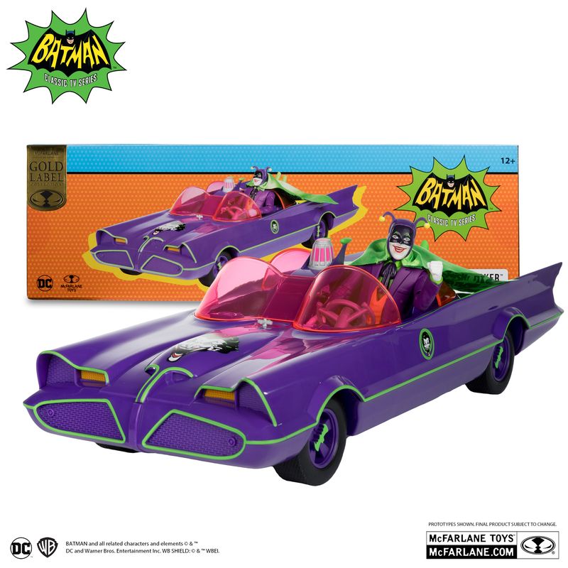McFarlane Toys BATMAN 1966 Batmobile & The Joker Gold Label 2pk