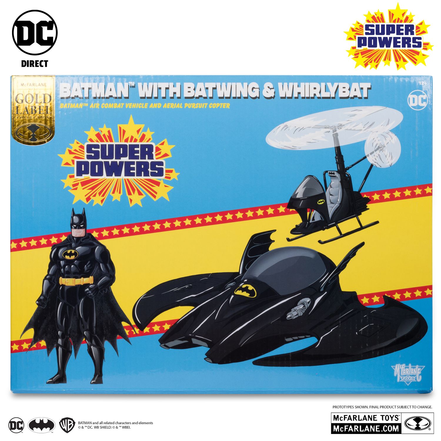 DC SUPER POWERS Batman with Batwing and Whirlybat 3pk (Gold Label) SDCC Exclusive