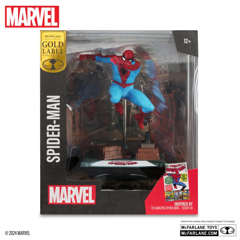 McFarlane MARVEL Spider-Man 1:10th Scale Collectible with Scene (The Amazing Spider-Man #38) Gold Label