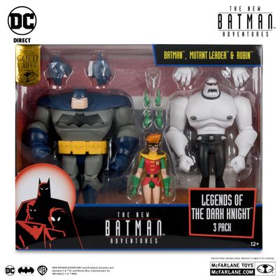 DC DIRECT COLLECTIBLES 6" BATMAN THE NEW ADVENTURES Batman Mutant Leader & Robin 3pk (Legends of The Dark Knight) Gold Label