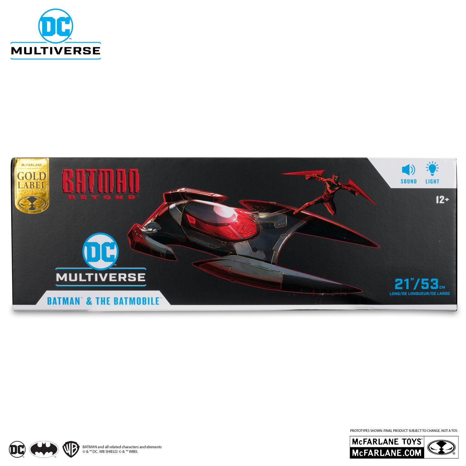 MCFARLANE TOYS DC MULTIVERSE Batman & Batmobile (Batman Beyond) Gold Label Vehicle with Lights and Sound