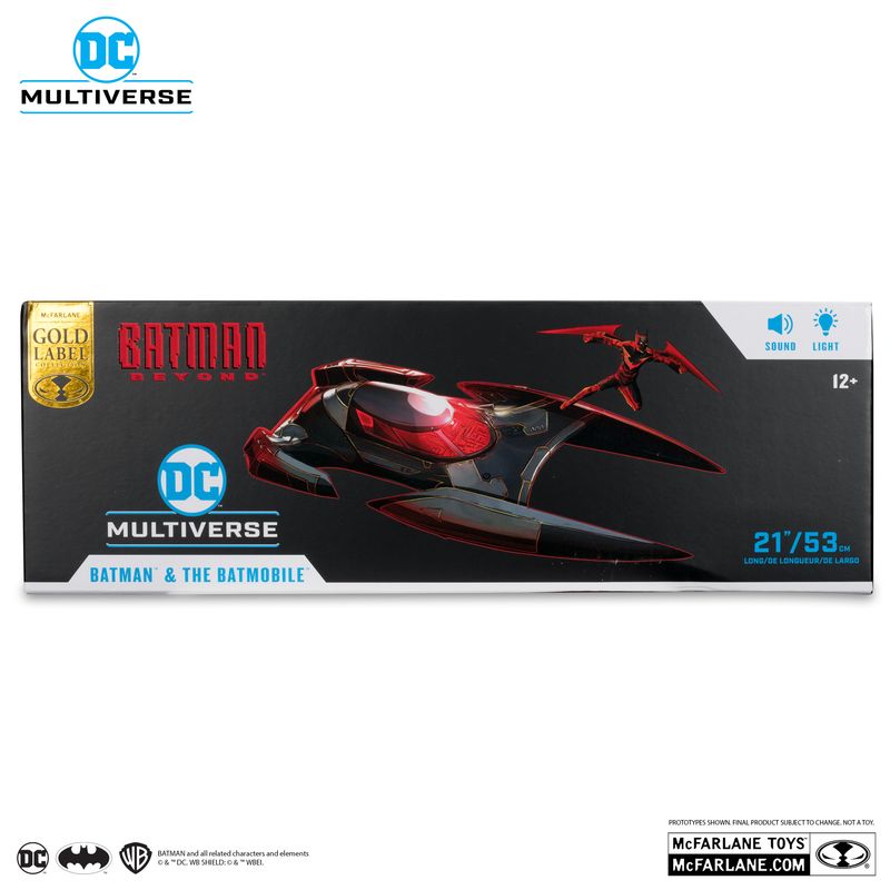MCFARLANE TOYS DC MULTIVERSE Batman & Batmobile (Batman Beyond) Gold Label Vehicle with Lights and Sound