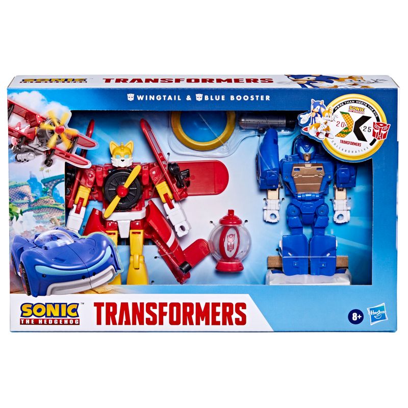 Transformers Collaborative Sonic the Hedgehog x Transformers Wingtail and Blue Booster Action Figures