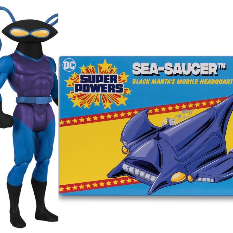 DC SUPER POWERS 5" Scale Black Manta Sea Saucer Vehicle with Black Manta Action Figure