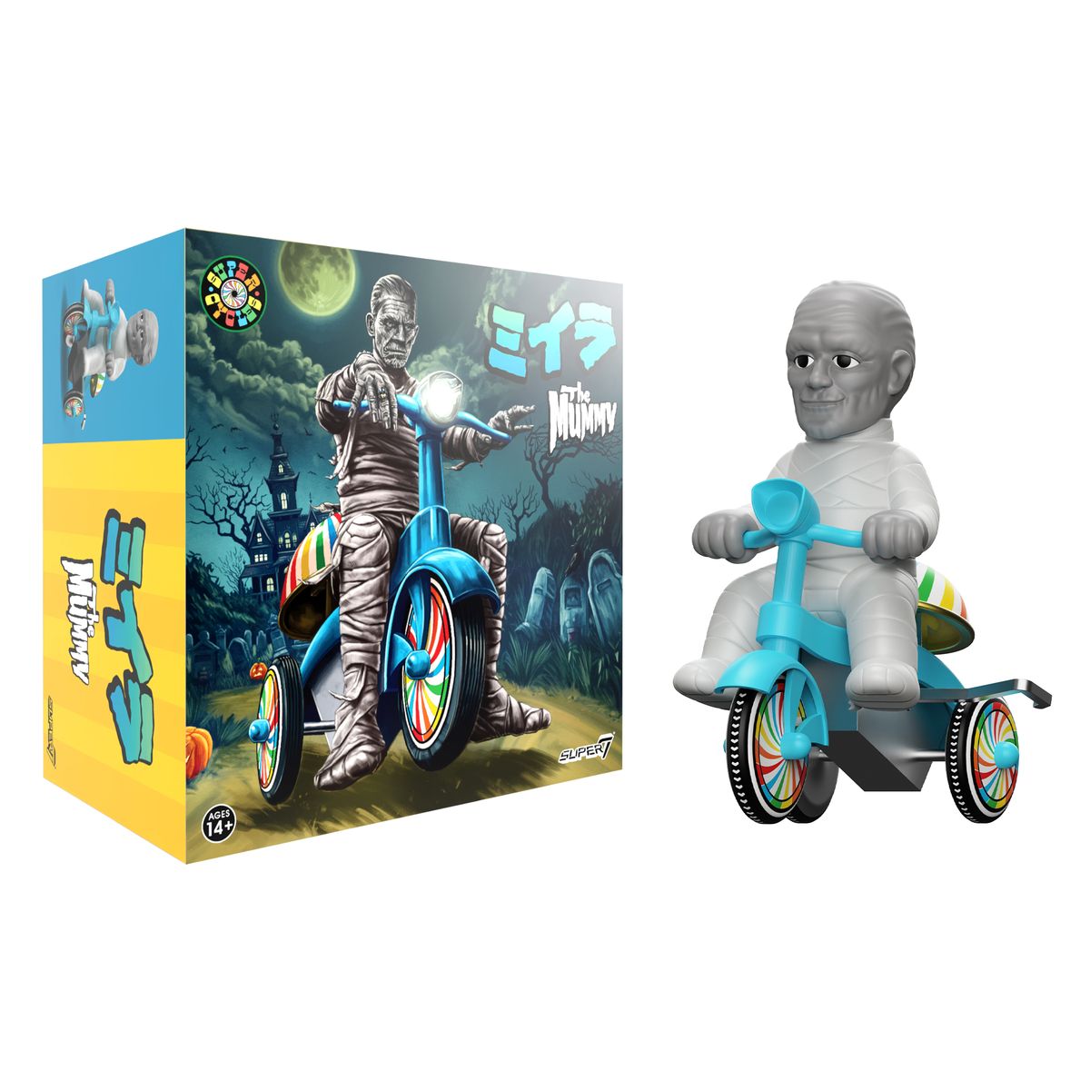 ***PRE ORDER*** Super7 Super Cycles Universal Monsters Mummy (Light Grey w/ Blue Trike)