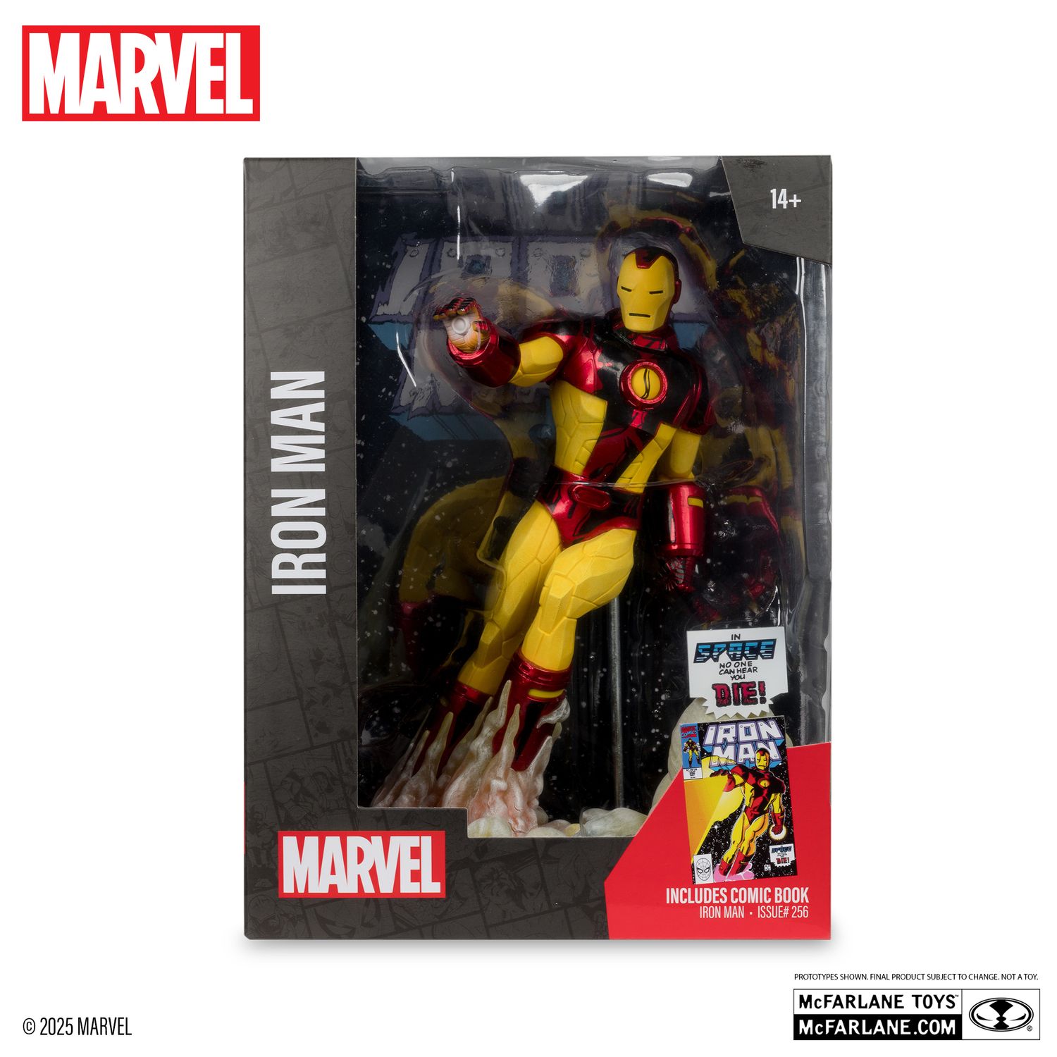 McFarlane MARVEL Iron Man 1:6th Scale Collectible with Scene & Comic (Iron Man #256)