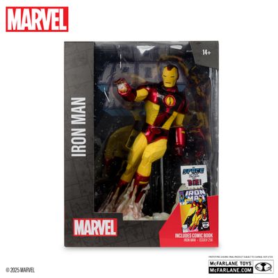 McFarlane MARVEL Iron Man 1:6th Scale Collectible with Scene & Comic (Iron Man #256)
