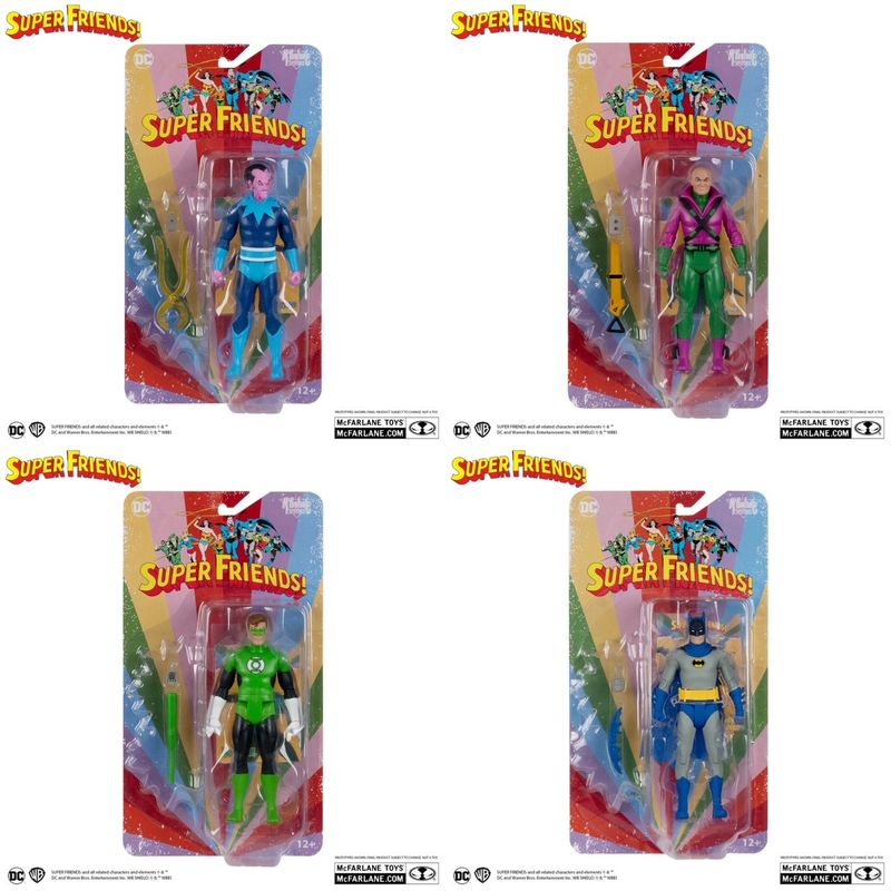 MCFARLANE TOYS DC SUPER FRIENDS WAVE 1 SET  OF 6 Retro Action Figures