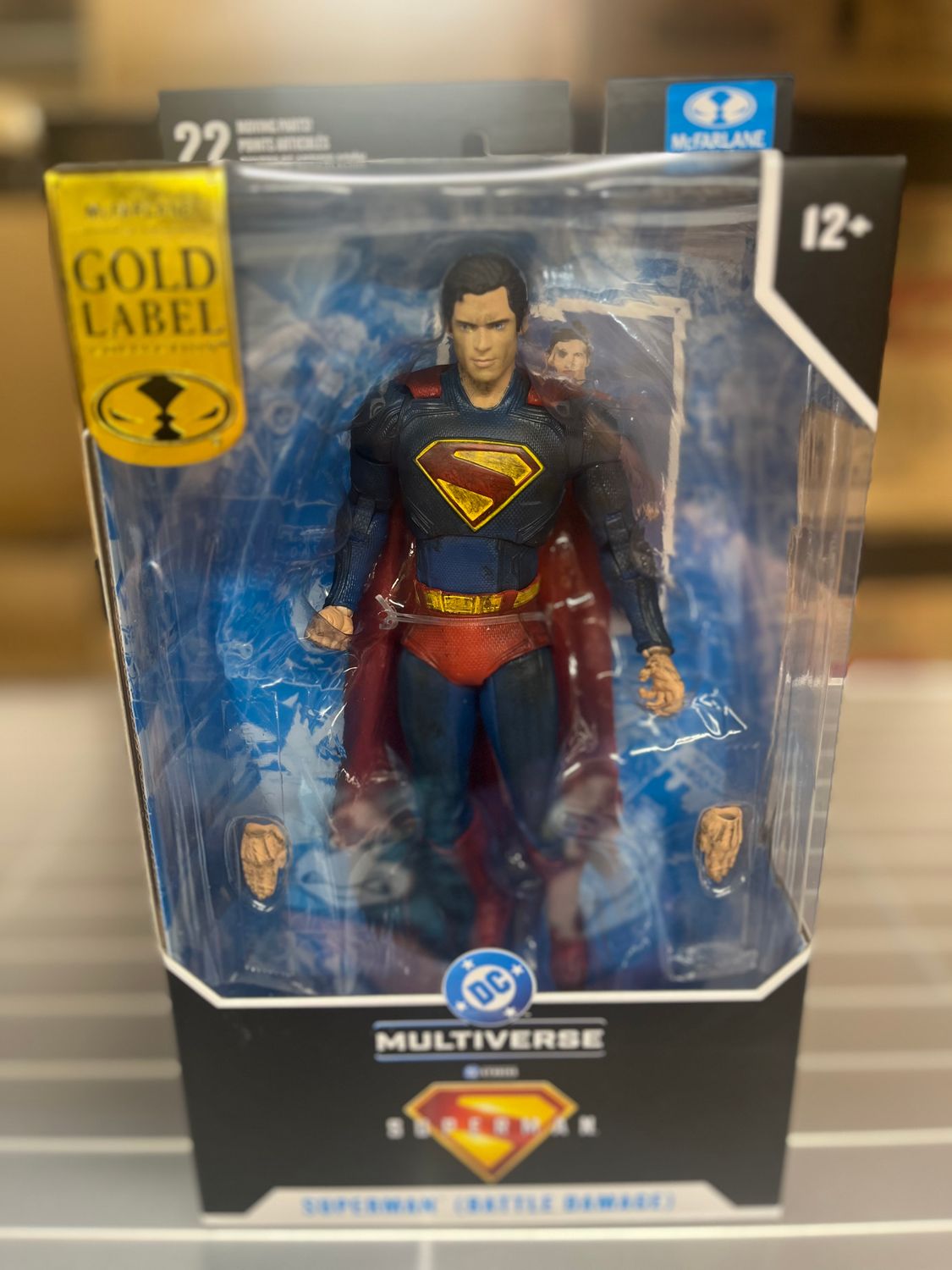 MCFARLANE TOYS 7" DC MULTIVERSE SUPERMAN BATTLE DAMAGED (SUPERMAN 2025) Action Figure GOLD LABEL