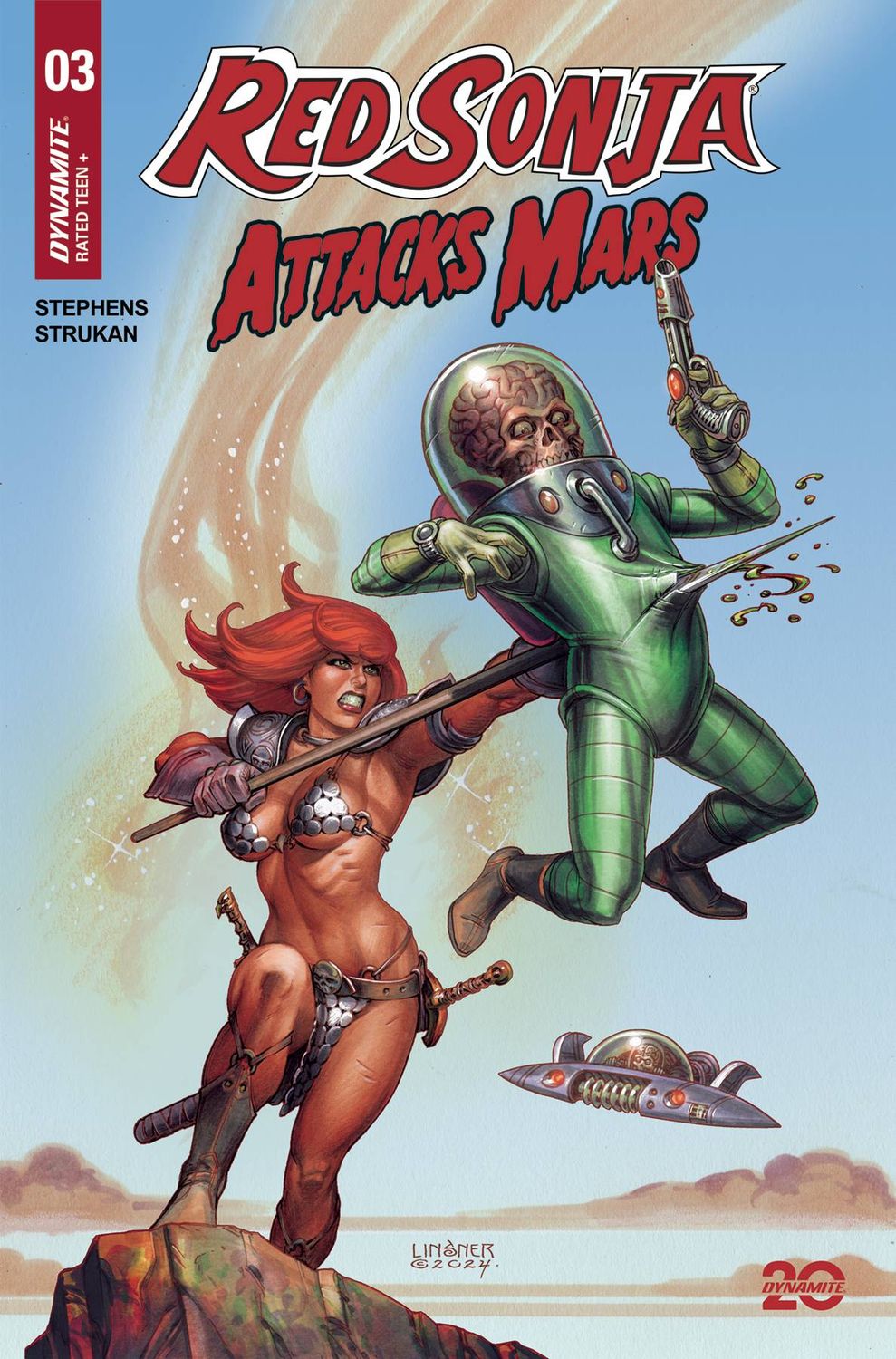 RED SONJA ATTACKS MARS #3 CVR A LINSNER DYNAMITE (18th June 2025)