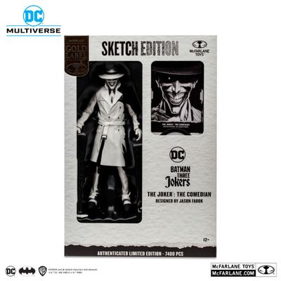 DC DIRECT COLLECTIBLES 7"  BATMAN 3 JOKERS THE COMEDIAN LINE ART VARIANT (GOLD LABEL)