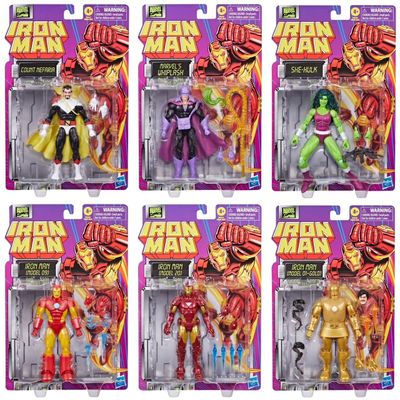 Marvel Legends Series 6" Iron Man Retro Set of 6