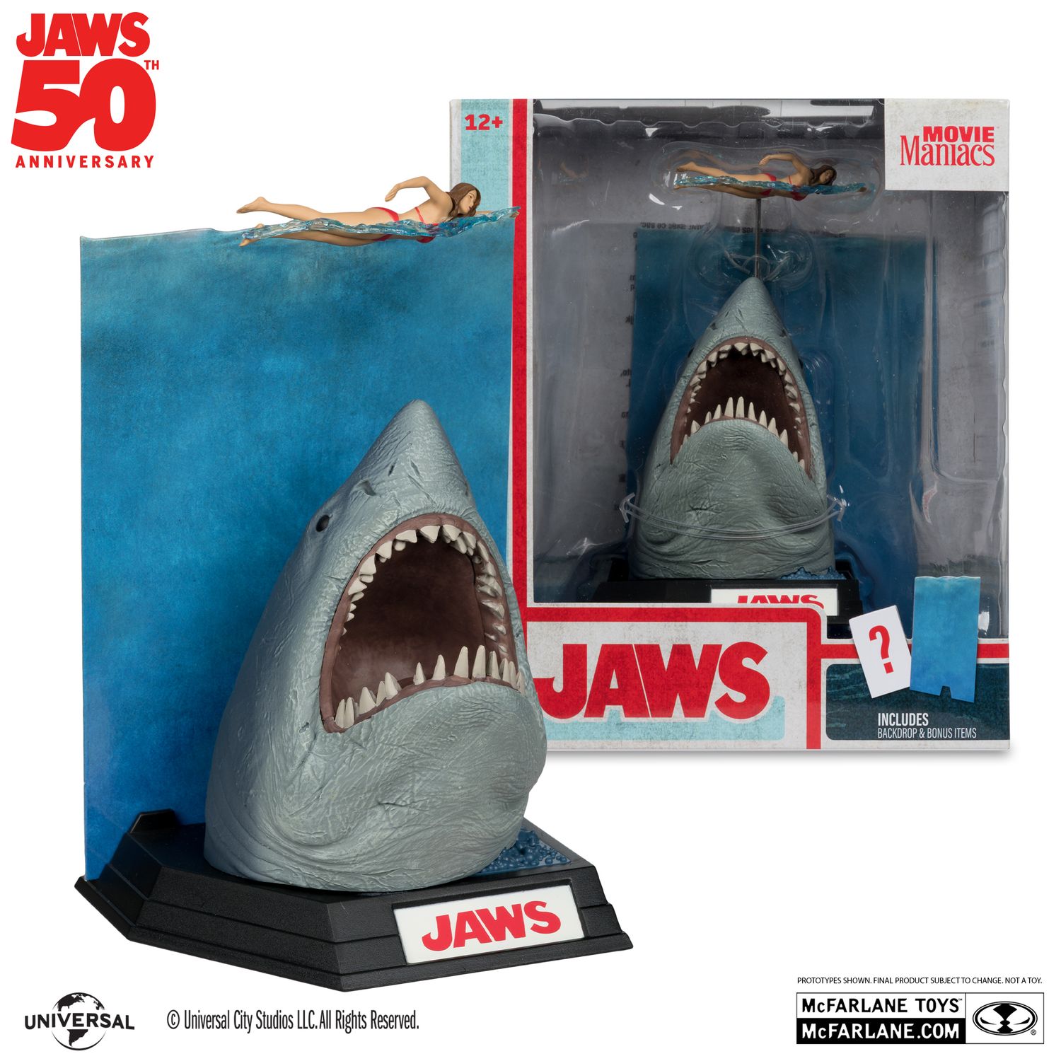 McFarlane Toys Movie Maniacs Jaws (50th Anniversary)