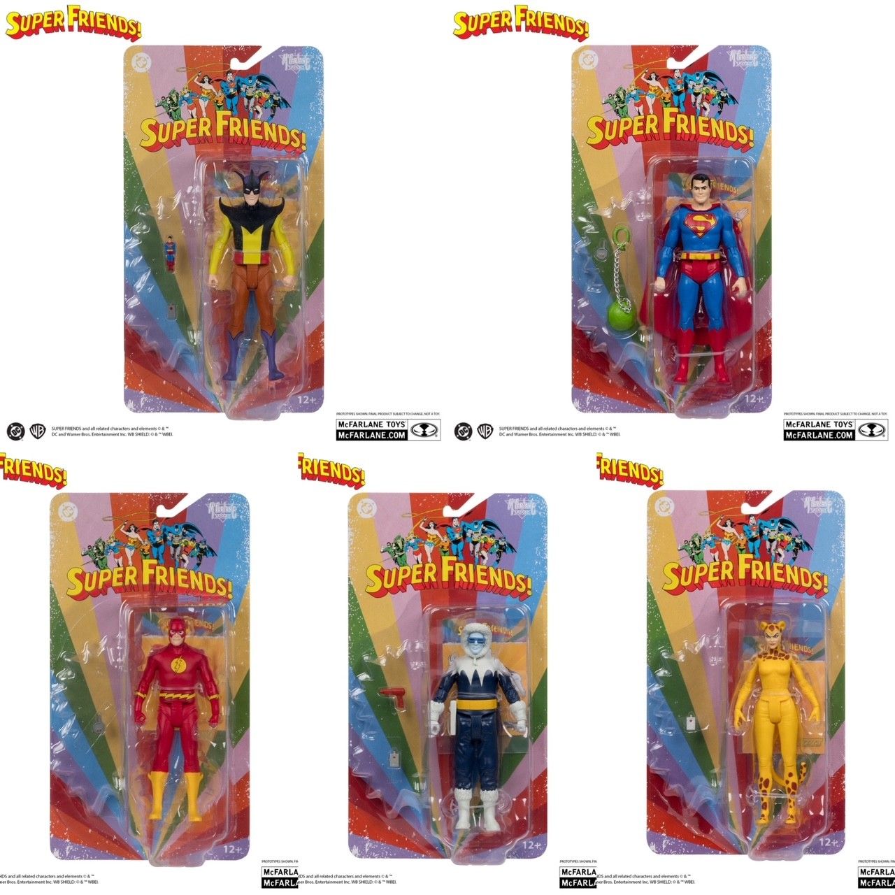 MCFARLANE TOYS DC SUPER FRIENDS WAVE 2 SET OF 6 Retro Action Figures MCFARLANE TOYS DC SUPER FRIENDS WAVE 2 SET OF 6 Retro Action Figures