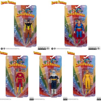 MCFARLANE TOYS DC SUPER FRIENDS WAVE 2 SET  OF 6 Retro Action Figures