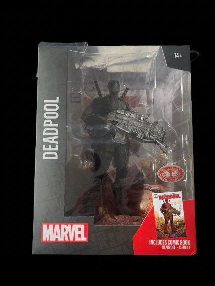 McFarlane MARVEL Deapdool 1:6th Scale Collectible with Scene & Comic (Deadpool #1) RED PLATINUM GRAY VARIANT