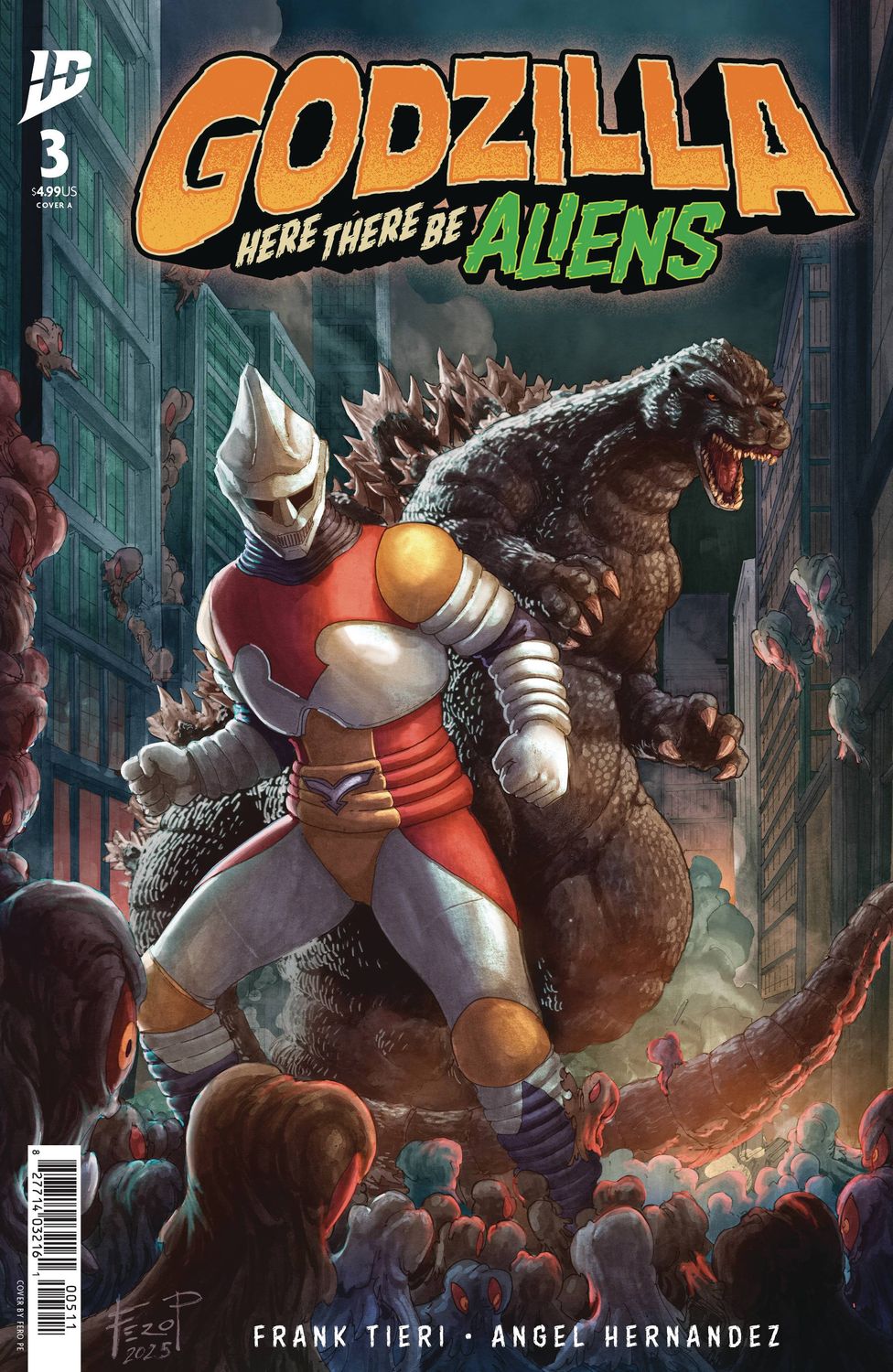 GODZILLA HERE THERE BE ALIENS #3 CVR A PE IDW (13th August 2025)