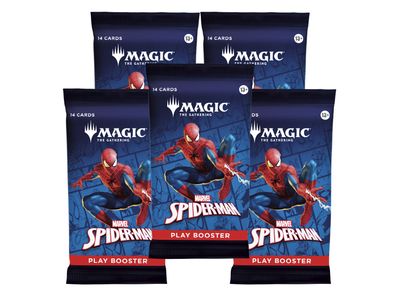 Magic the Gathering: Marvel's Spider Man 5X Play Booster Packs Magic the Gathering: Marvel's Spider Man 5X Play Booster Packs