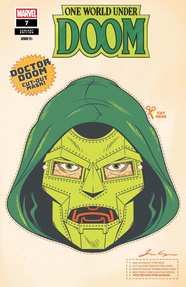 ONE WORLD UNDER DOOM #7 RETRO HALLOWEEN MASK VAR MARVEL COMICS (10th September 2025)