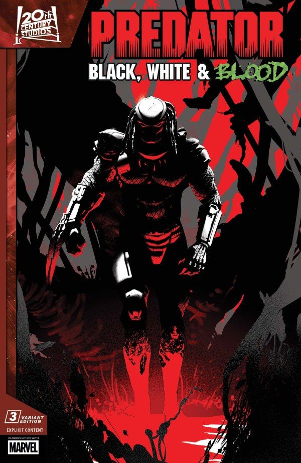 PREDATOR BLACK WHITE & BLOOD #3 PETE WOODS VAR MARVEL COMICS (24th September 2025) PREDATOR BLACK WHITE & BLOOD #3 PETE WOODS VAR MARVEL COMICS (24th September 2025)