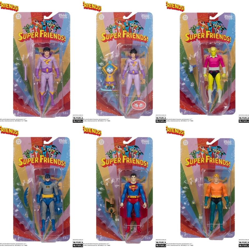***PRE-ORDER*** MCFARLANE TOYS DC SUPER FRIENDS WAVE 3 SET  OF 6 Retro Action Figures