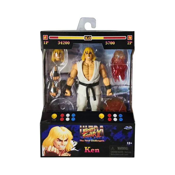 JADA TOYS Ultra Street Fighter II Ken (Player 2 Ver.) Exclusive 6-Inch Action Figure