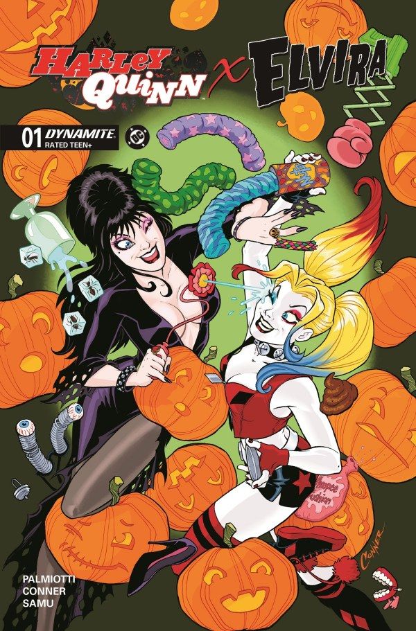 HARLEY QUINN X ELVIRA #1 CVR A AMANDA CONNER DYNAMITE COMICS (8th October 2025)