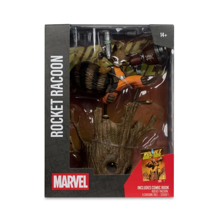 ** PRE-ORDER** McFarlane MARVEL Rocket Raccoon 1:6th Scale Collectible with Comic (A Chasing Tale #1)