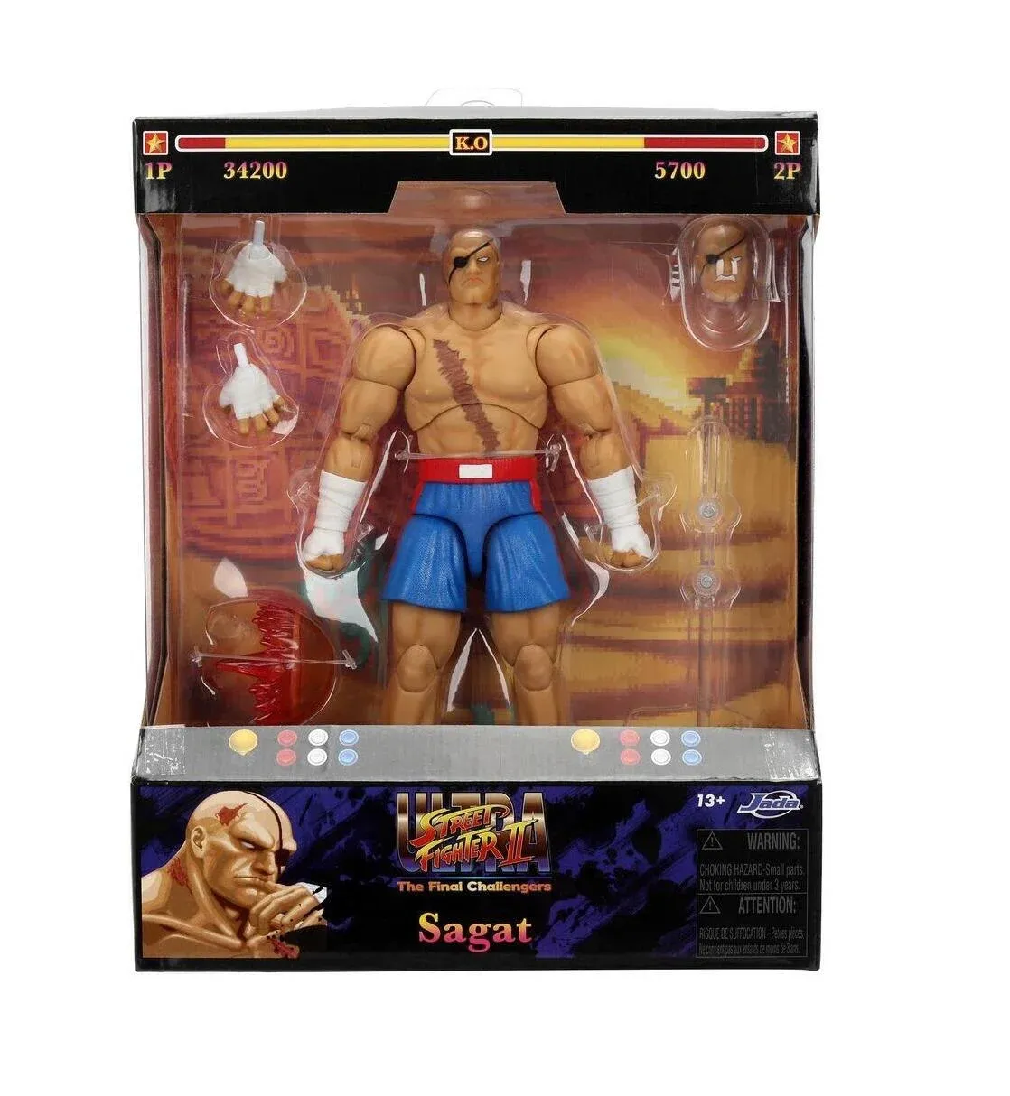 JADA TOYS Ultra Street Fighter II Sagat 6-Inch Action Figure JADA TOYS Ultra Street Fighter II Sagat 6-Inch Action Figure
