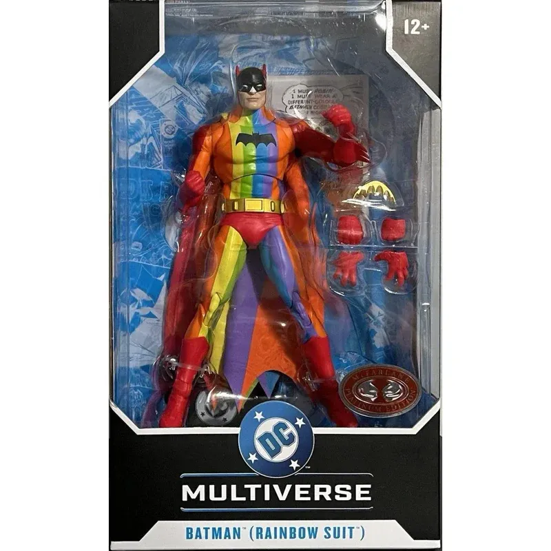 MCFARLANE TOYS 7" DC MULTIVERSE Batman ( Rainbow Suit ) Red Platinum Action Figure