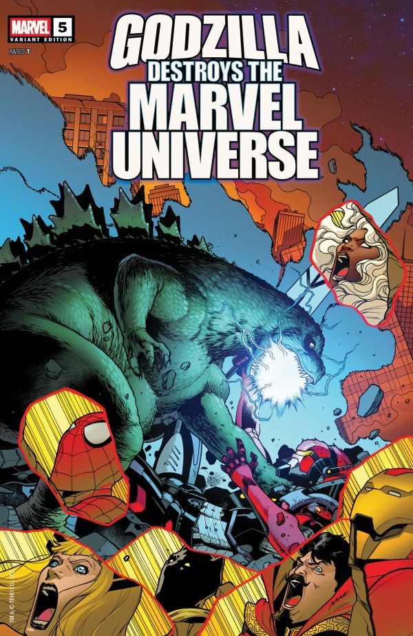 GODZILLA DESTROYS THE MARVEL UNIVERSE #5 CVR E PERE PEREZ VA MARVEL COMICS (19th November 2025) GODZILLA DESTROYS THE MARVEL UNIVERSE #5 CVR E PERE PEREZ VA MARVEL COMICS (19th November 2025)