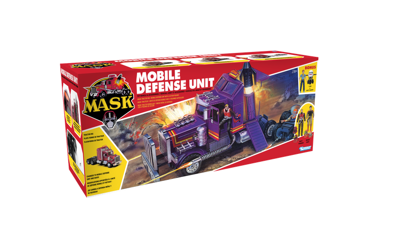 The Loyal Subjects SDCC EXCLUSIVE MASK MDU Mobile Defense Unit Transforming Vehicle (Semi Truck / Mobile HQ) with Action Figures (M.A.S.K)