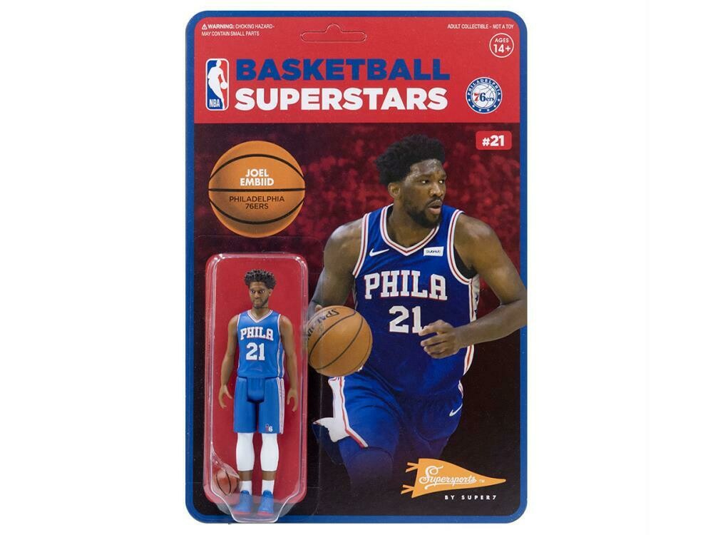 Super7 - NBA Basketball Superstars ReAction Joel Embiid (Philadelphia 76ers) Figure Super7 - NBA Basketball Superstars ReAction Joel Embiid (Philadelphia 76ers) Figure