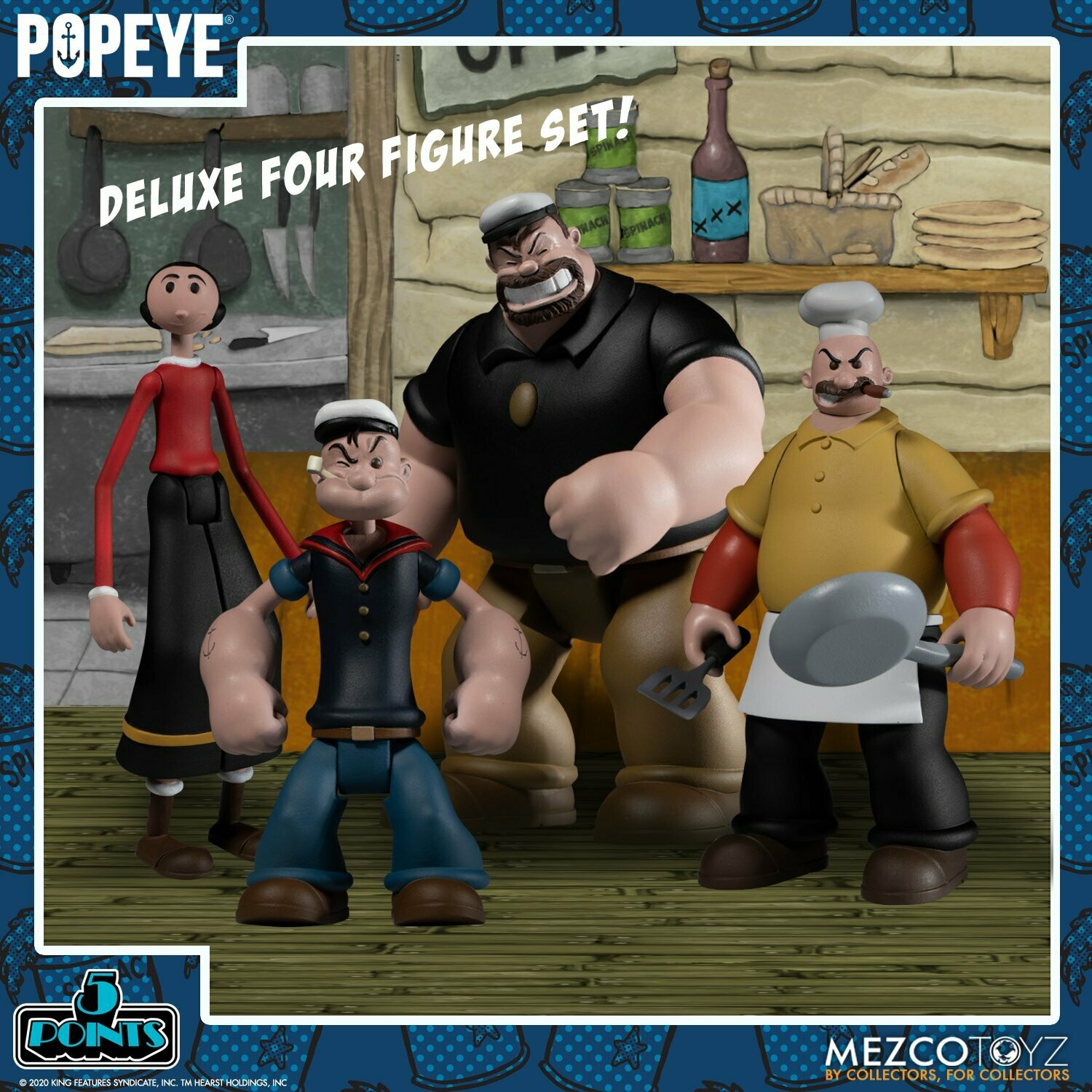 MEZCO 5 POINTS: Popeye Deluxe Boxed Set MEZCO 5 POINTS: Popeye Deluxe Boxed Set