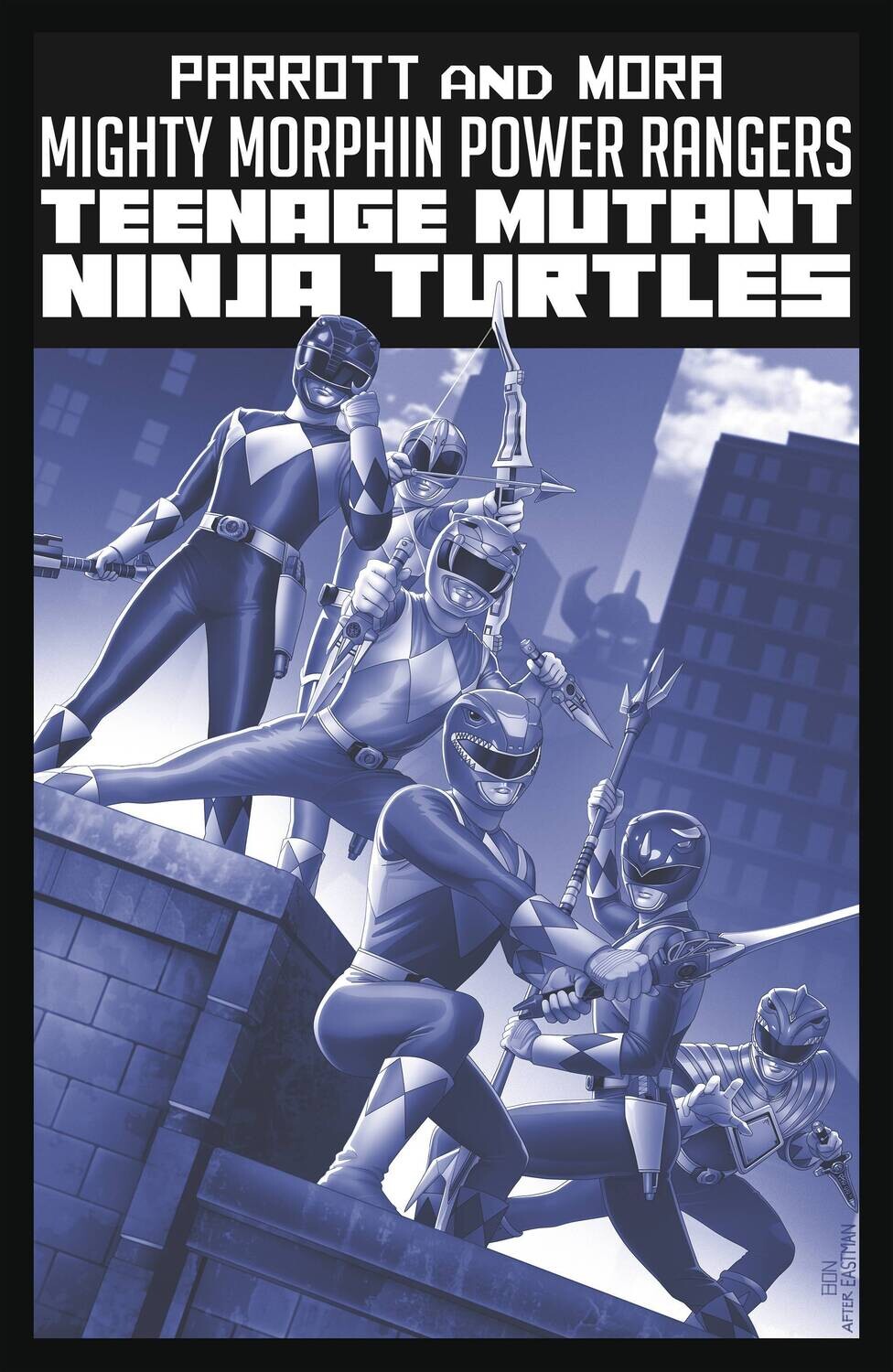 MMPR TMNT II B&W ED #1 CVR B MMPR VAR BERNARDO BOOM! STUDIOS AND IDW COMICS (27th December 2023)