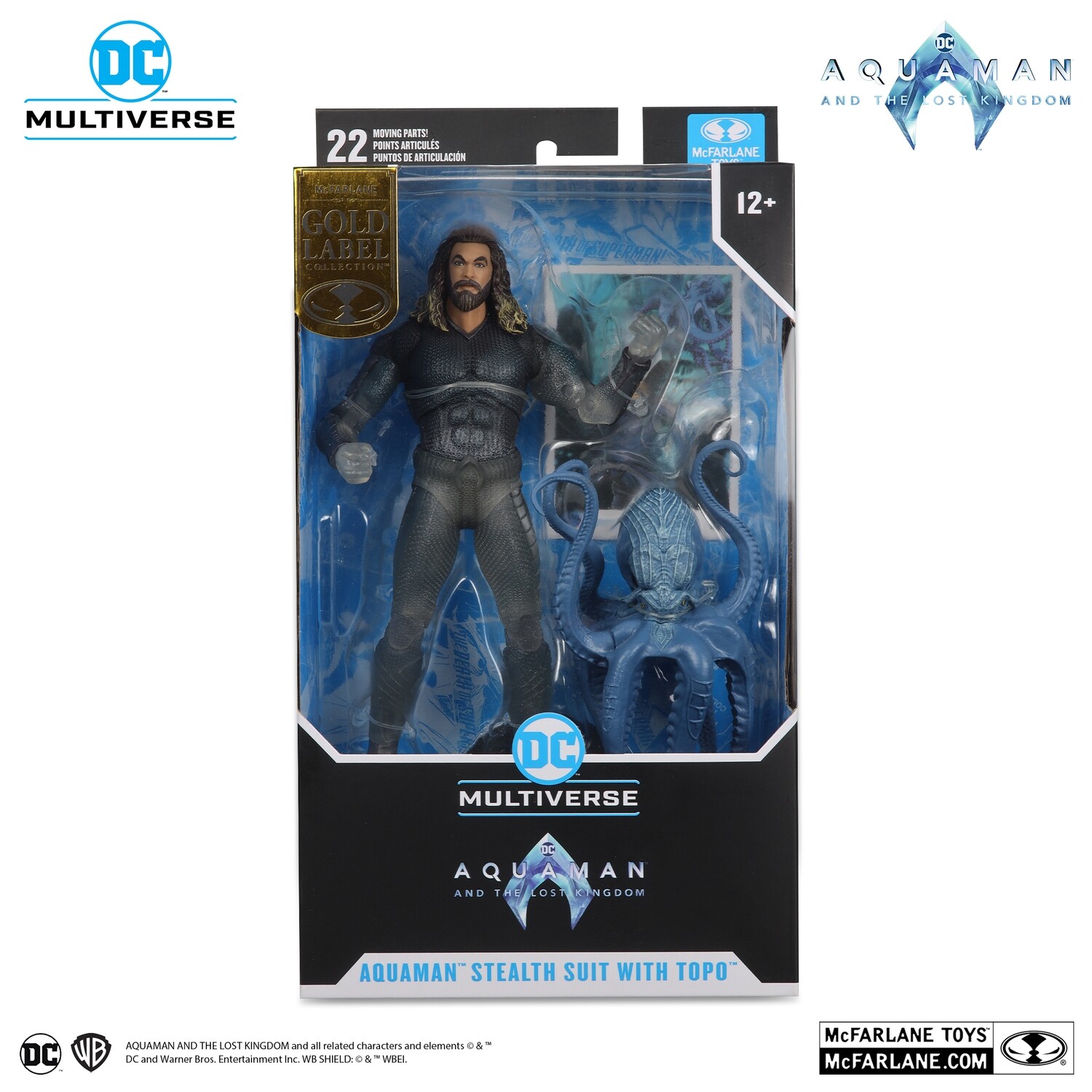 MCFARLANE TOYS 7 MCFARLANE TOYS 7" DC MULTIVERSE AQUAMAN STEALTH SUIT WITH TOPO (AQUAMAN AND THE LOST KINGDOM) GOLD LABEL