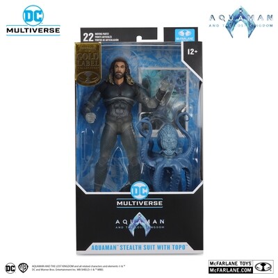 MCFARLANE TOYS 7" DC MULTIVERSE AQUAMAN STEALTH SUIT WITH TOPO (AQUAMAN AND THE LOST KINGDOM) GOLD LABEL