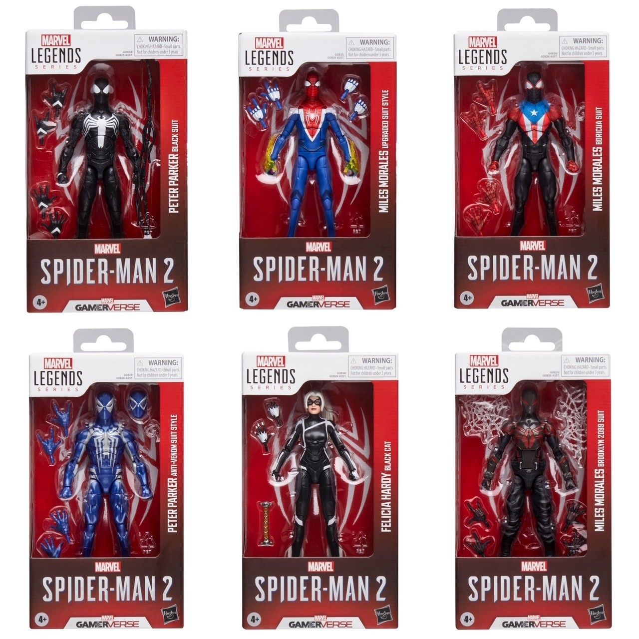 Marvel Legends Series Gamerverse Spider-Man Set of 6 Action Figures Marvel Legends Series Gamerverse Spider-Man Set of 6 Action Figures