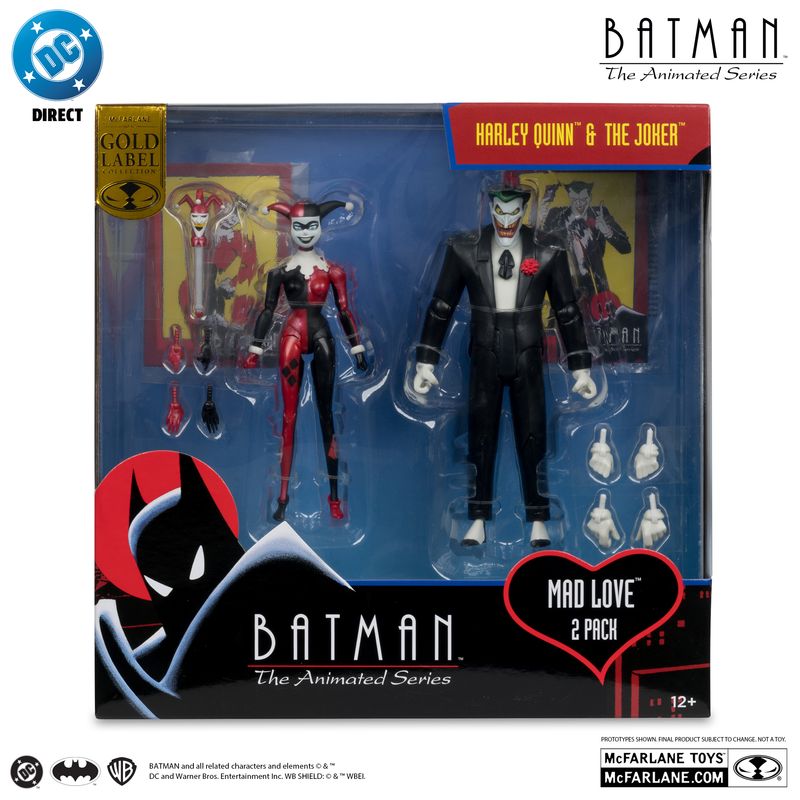 MCFARLANE TOYS DC MULTIVERSE Harley Quinn & The Joker (Mad Love) 2 Pack Gold Label (Batman: The Animated Series)