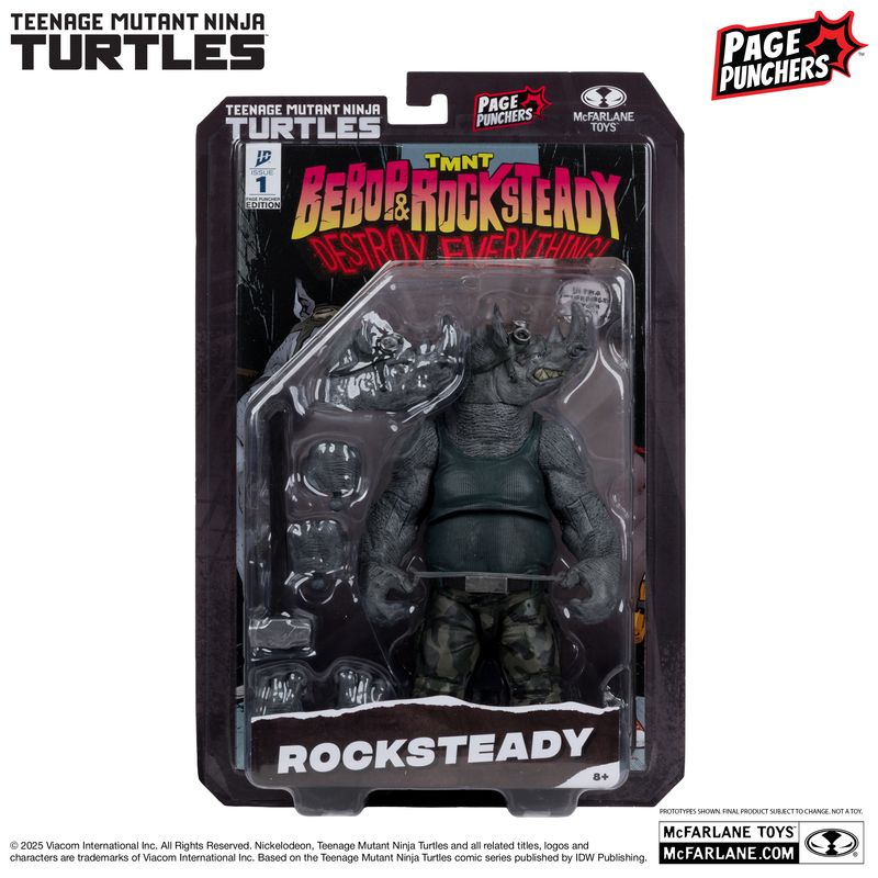 ***PRE ORDER*** McFarlane Toys Rocksteady (Teenage Mutant Ninja Turtles) with Comic (Page Punchers)