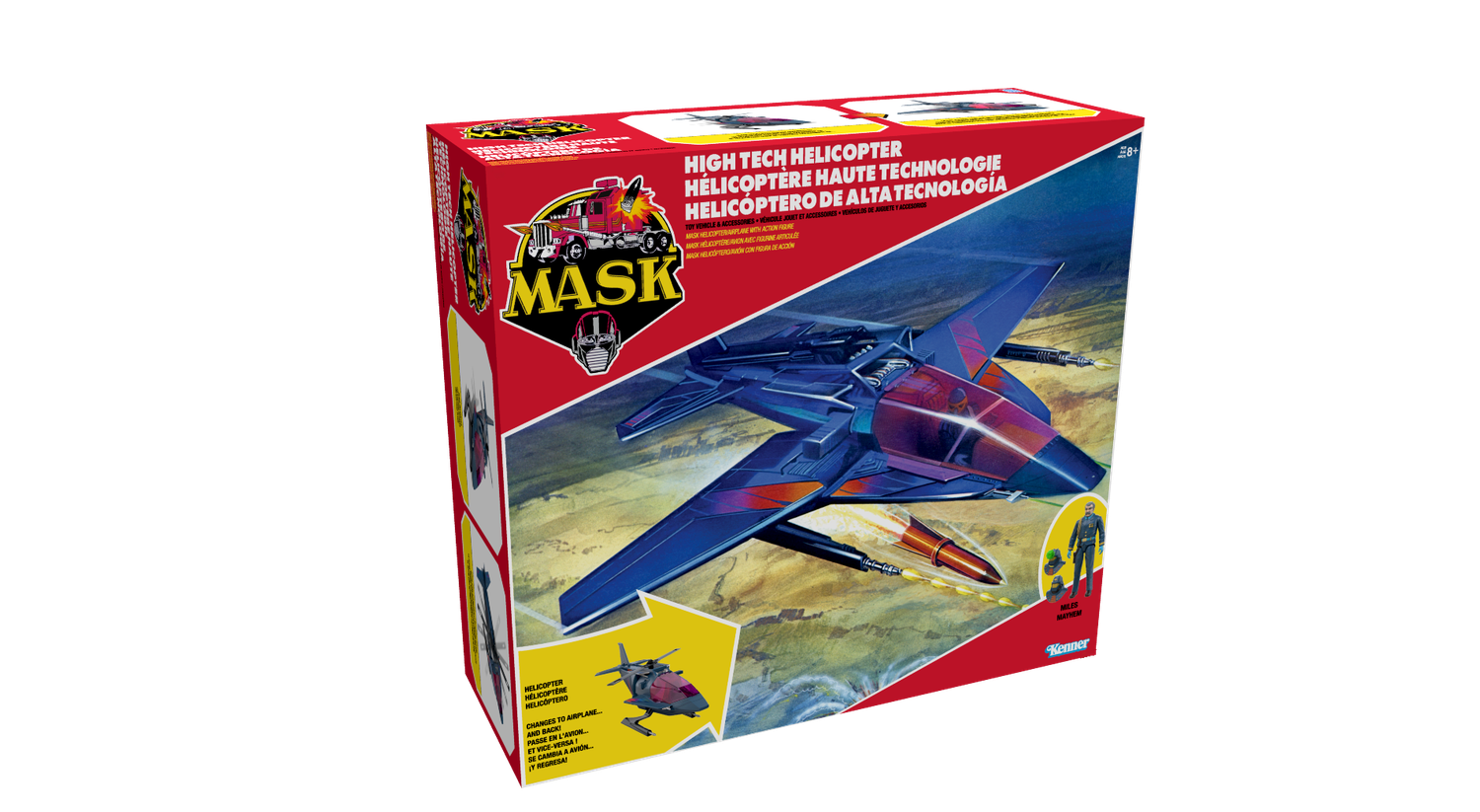 The Loyal Subjects MASK High Tech Helicopter Transforming Vehicle (Stealth Helicopter / Jet Fighter) with Action Figure (M.A.S.K)