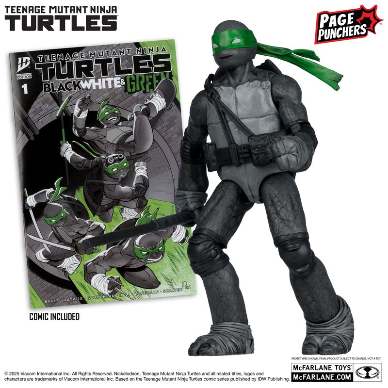 ***PRE ORDER*** McFarlane Toys Donatello (Black, White & Green) Red Platinum Edition Teenage Mutant Ninja Turtles (Page Punchers)
