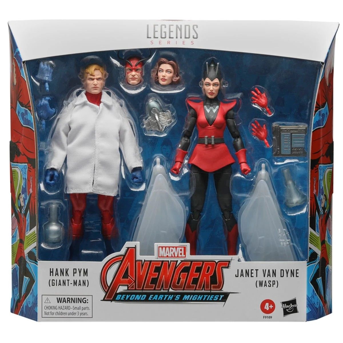 Marvel Legends Avengers Hank Pym (Giant-Man) and Janet Van Dyne (Wasp) 6-Inch Action Figure 2-Pack